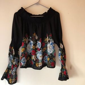 Off the shoulder black top